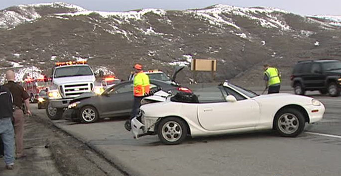 Moose on I80 leads to multiplecar wreck