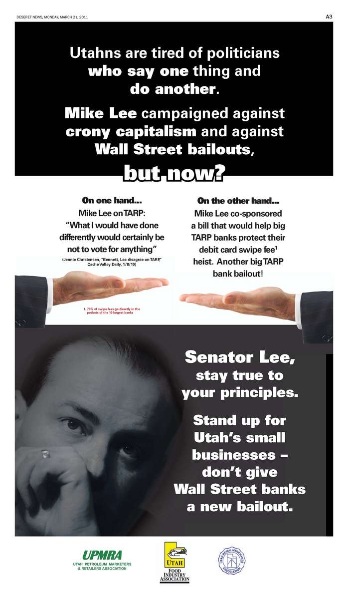 Ad that appeared in the Deseret News on Monday, March 21, 2011
