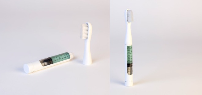 Twist&amp;Brush, A Kind of Reverse, Toothpaste-Filled Fountain Pen for Teeth