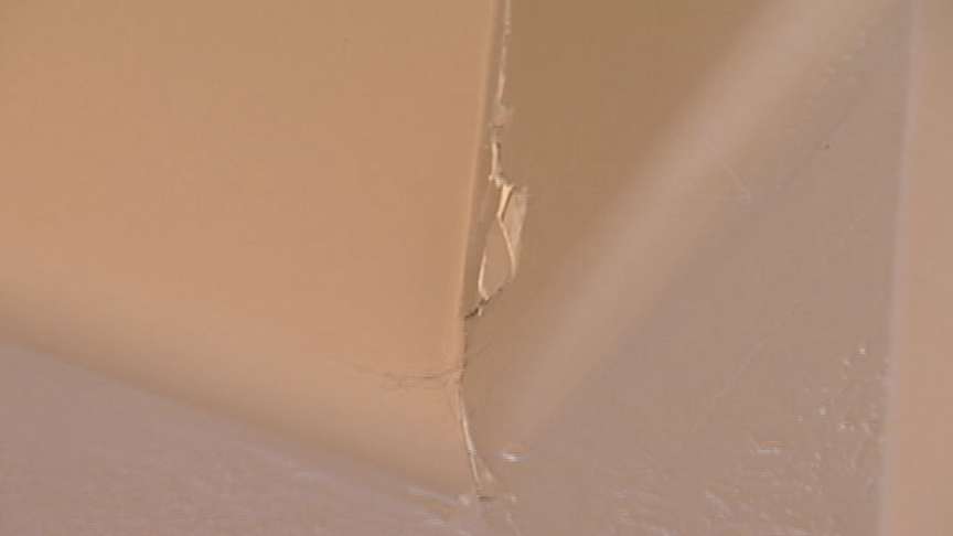 The code violations in the Gerbers' home can be seen in the physical damage throughout the phone.