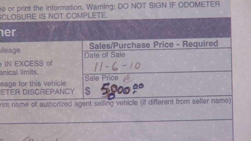 Amberly and William Thomas learned the title of their new truck had a duplicate and that the person who requested the extra copy defaulted on a loan on the vehicle -- meaning the bank actually owns the vehicle.