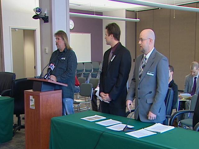 James Dix (left), Shane Richins (middle) and Jeremy Westerman (right) testified before the Utah Wildlife Board Tuesday.
