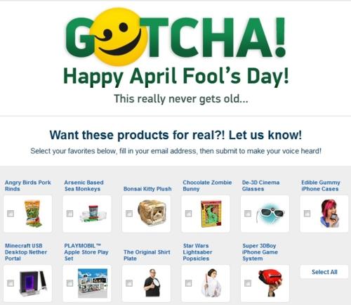 ThinkGeek April Foold Prank Round-Up of the Day