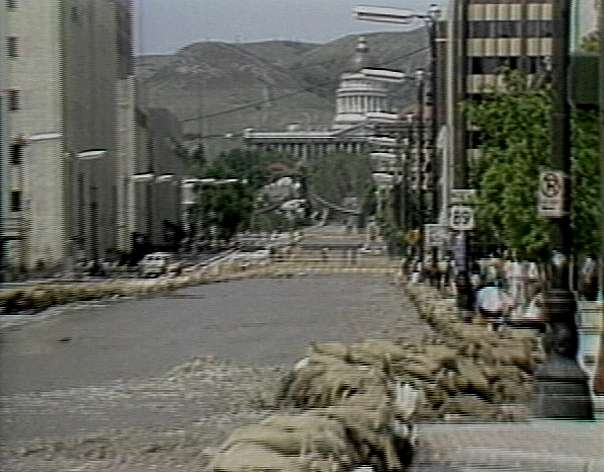 During the heavy flooding in 1983, State Street in Salt Lake City turned into a rushing river.