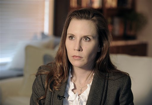 Selena Drexel, of Bowling Green, Ky., talks about how her 6-year-old daughter Anna was frisked at the New Orleans airport earlier this month by the TSA officials. (AP Photo/Joe Imel)