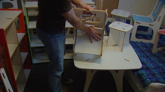 Student creates easy assemble/disassemble college furniture
