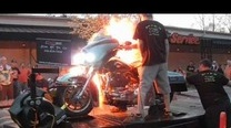 Watch a nitrous backfire turn a motorcycle rider into a human torch [Video]