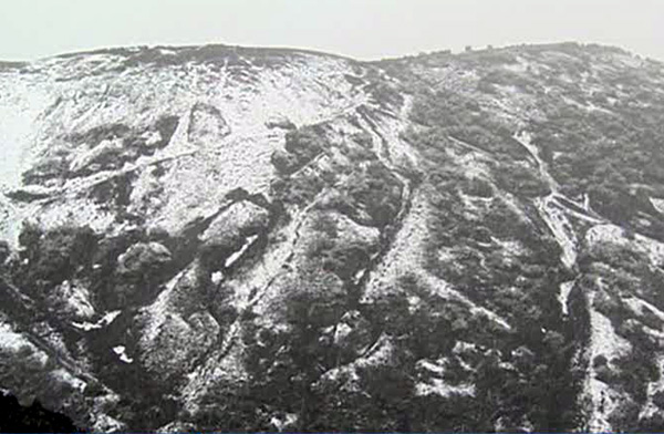 Extinct volcano called Cinder Cone at Snow Canyon State Park