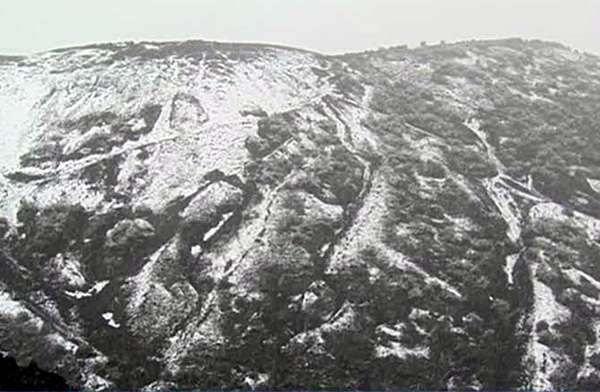 Extinct volcano called Cinder Cone at Snow Canyon State Park
