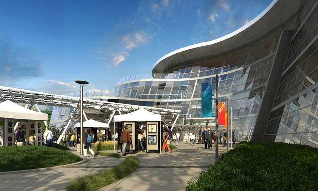 Rendering of the future Public Safety Building in Salt Lake City. The Public Plaza will be a major new open space to be used and enjoyed by visitors, workers, nearby residents and occupants of the future transit oriented development.