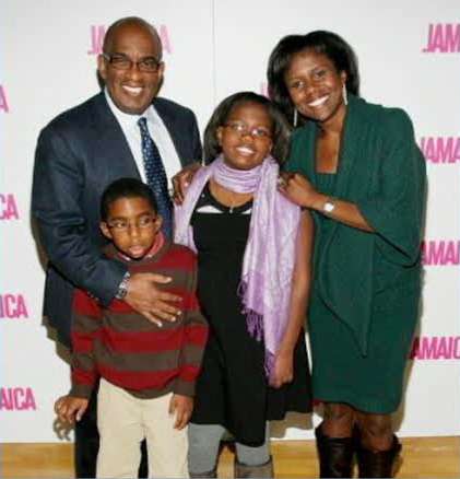 Al Roker with his wife, Deborah Roberts, and children.