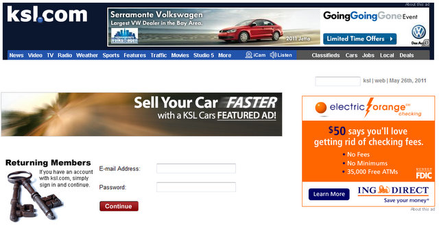 A screenshot of the spoof website