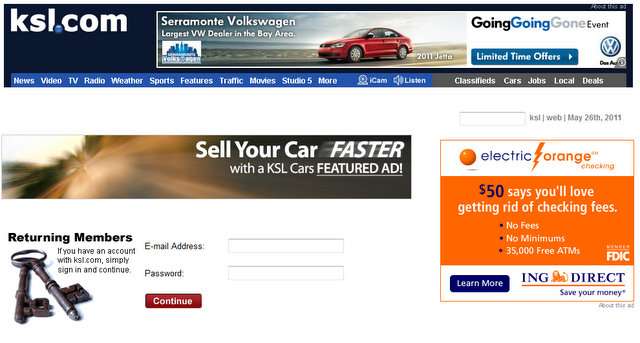 A screenshot of the spoof website