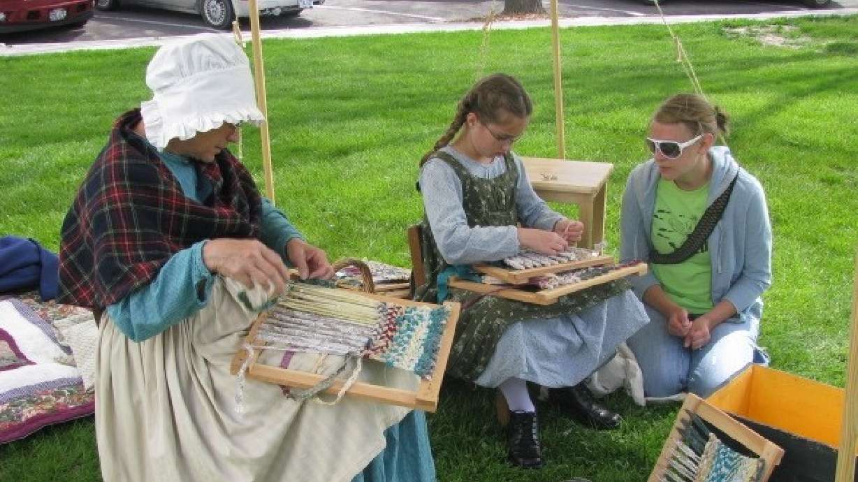 Katelyn Aller of Wellsville learns how pioneers made rugs from scraps of fabric in this undated photo at a past Scandinavian Heritage Festival in Ephraim. The annual Scandinavian Heritage Festival is underway in Ephraim this weekend during what organizers call the "biggest Scandinavian get-together in the West."