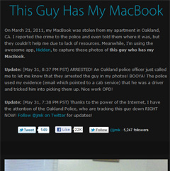 Laptop Thief Caught Thanks To Spy Program, Twitter, And Eventually, The Oakland PD