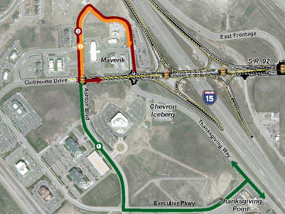 Right turns only both onto and off of Thanksgiving Way.