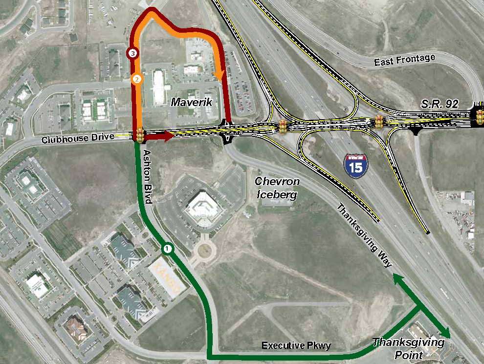 Right turns only both onto and off of Thanksgiving Way.