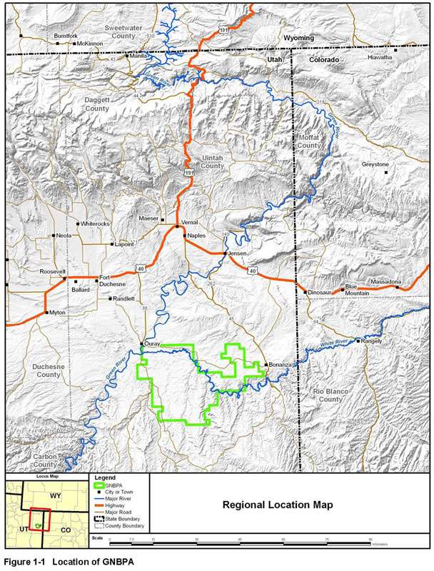 Map of Anadarko energy development in Uintah County, courtesy Utah office of the Bureau of Land Management. Click to enlarge.