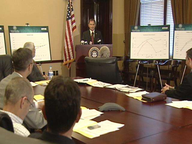 At a press conference, Gov. Gary Herbert said ITT's choice to expand in Utah is a tribute to the state's business environment and workforce.