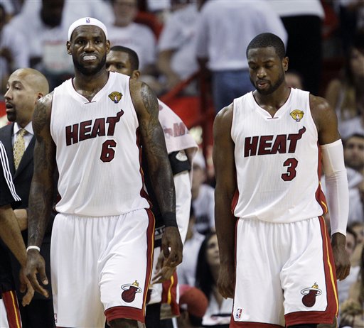 LeBron James and Dwayne Wade of the Miami Heat
(AP Photo)
