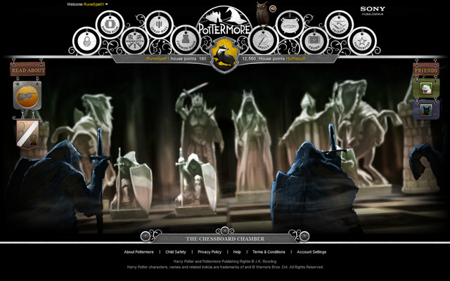 Screen shot of the as yet unreleased game aspect of "Pottermore."