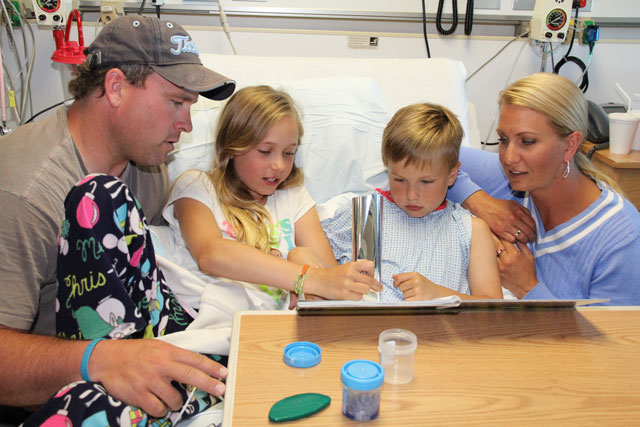 The Gunstrom family, photographed just before leaving Primary Children's Medical Center Thursday.