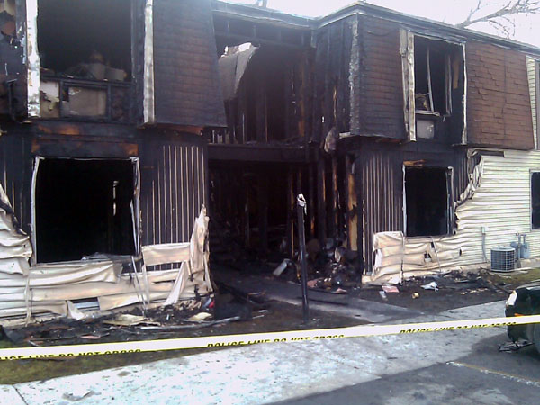 A fire destroyed the Boulders Apartments, 750 S. 650 West, in Provo, on March 14, 2011.
