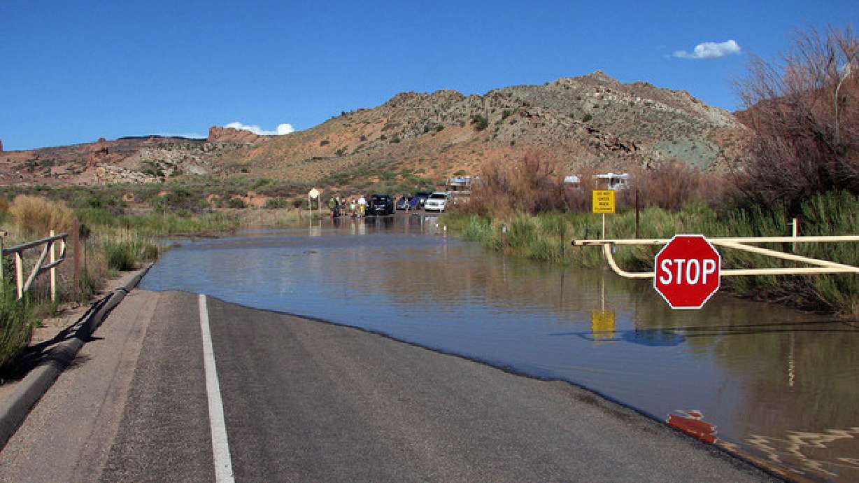 The National Weather Service has issued another flash flood warning for parts of southern Utah as thunderstorms continue to spread through the area on Wednesday, July 14, 2021.