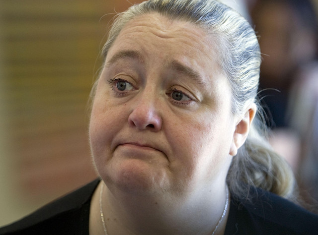 Sherrie Allred Rice, Older Sister of Christine Gabel talks with the media after court.(Photo: Scott G. Winterton, Deseret News)