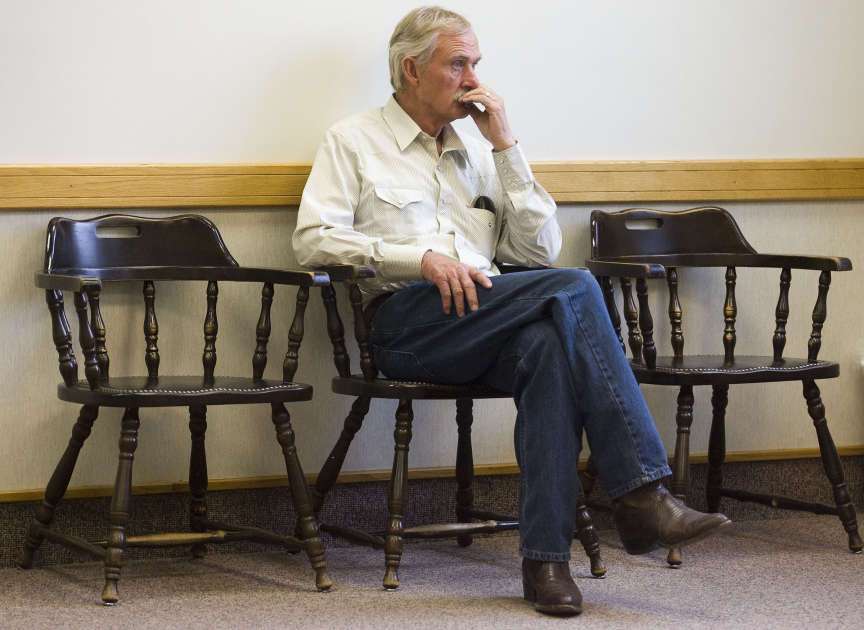 Vern Crites, 74, Durango, Colo. sits outside a courtroom in this 2009 photo. (Brendan Sullivan, Deseret News)