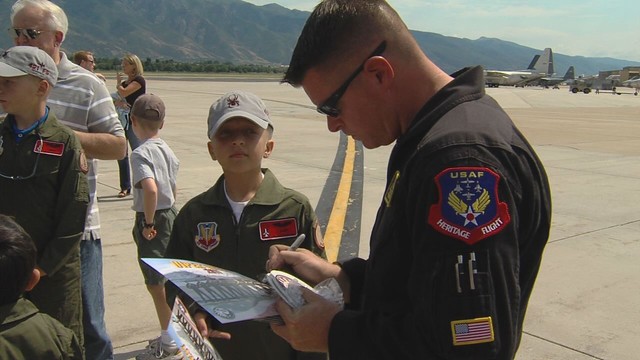 Children with illnesses don flight suits, meet fighter pilots