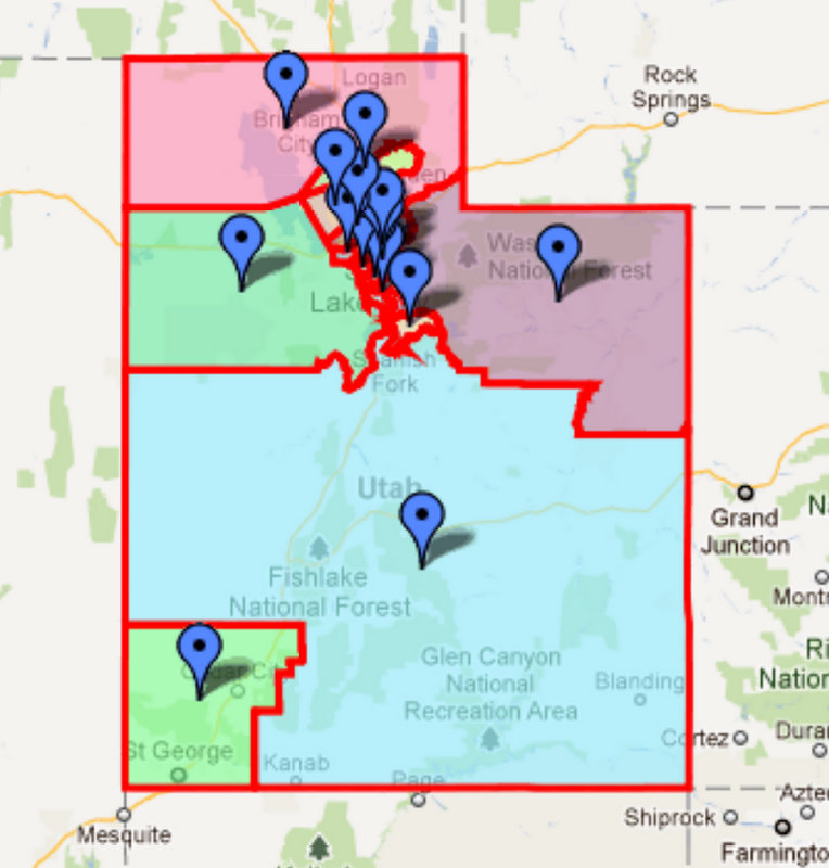 The new district map, created by House Speaker Becky Lockhart, R-Provo, divides Salt Lake County among three of the state's now four congressional districts.
