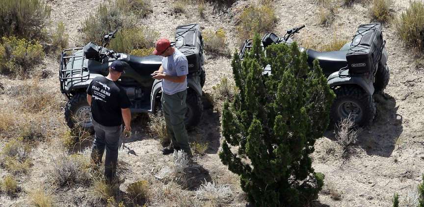 Cadaver dogs found human remains of unknown age
and gender Wednesday afternoon near Topaz
Mountain.