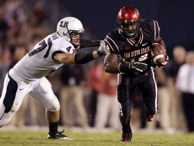Utah State DE Levi Koskan (AP Photo)