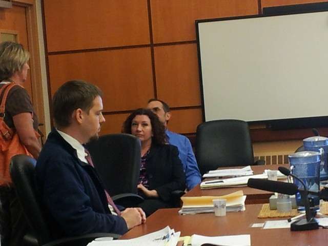 Powell, still
wearing his wedding band, spent most of his time
staring
straight ahead, avoiding eye contact with anyone
else in
the courtroom and not talking to anyone.