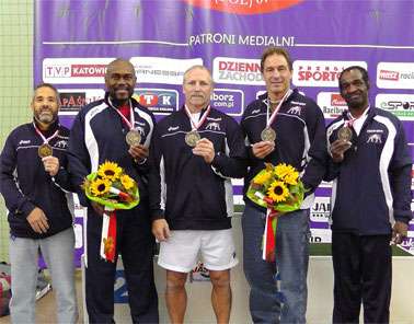 Vernal resident Gregg Stensgard (center) took second place in the Greco-Roman wrestling world championships, losing by just one point to his opponent from Germany.