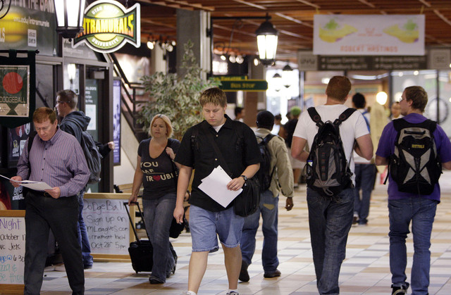 Utah Valley University students at the Sorenson Center in Orem Oct. 12, 2011. Eating disorders run rampant on university campuses, leaving excitement and worry for parents.