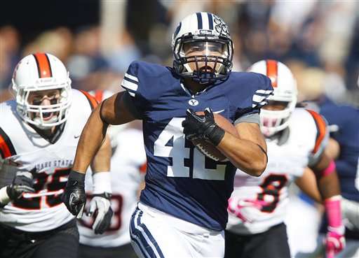 BYU RB Michael Alisa runs for a touchdown
against Idaho St. (AP Photo)