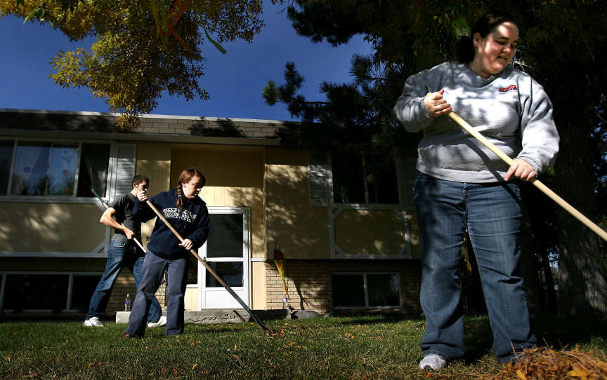 Young volunteers take time to serve community members in need