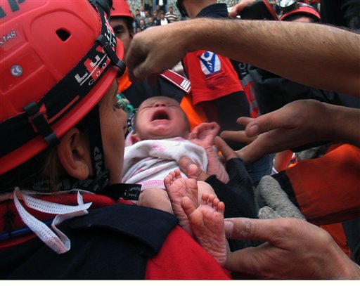 Miracle baby emerges from Turkish quake rubble