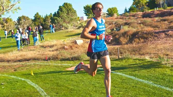SUU's Cam Levins runs at the T-Birds' Color Country Invitational on Oct. 9. Levins was named a track and field All-American Saturday at the NCAA Track and Field National Championships following a seventh place finish in the 5,000-meter finals. Photo by Kiersten Benson.