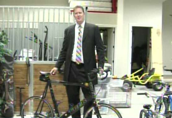 Shawn Bradley and his bike.