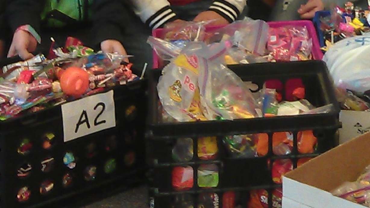 No tricks here: students give Halloween candy to charity