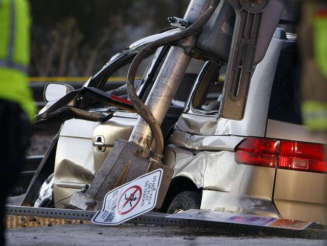 Scene of a FrontRunner accident with an automobile at about 600 Old Mill Lane in Kaysville, Monday, Nov. 14, 2011. The accident critically injured Clara Lewis. (Photo: Ravell Call, Deseret News)