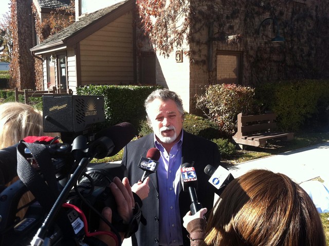 Jirair Kiladjian, owner of the Losee Jewelry, speaks to the media outside his story Tuesday, Nov. 23, 2011 after being held hostage Monday night along with two other employees. (Photo: Shara Park, KSL News)