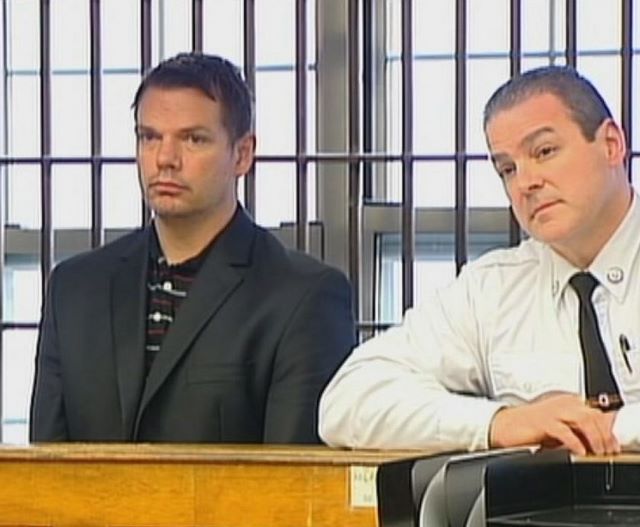 Grant Smith (left) appeared in a Boston court
Monday morning and pleaded not guilty to
viewing child pornography.