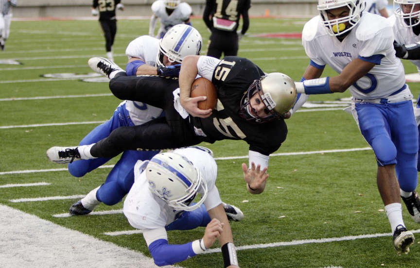 Lone Peak High School's Chase Hansen runs for big yardage against Fremont in the 5A State Championship game in Salt Lake City Friday, Nov. 18, 2011. (Jeffrey D. Allred, Deseret News)