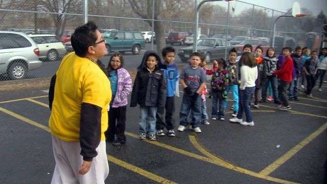 Playworks provides a more structured and learning focused recess time. "Coach V" helps the students organize themselves.