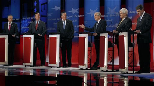 GOP candidates debate on Sunday, Jan. 8 in New Hampshire.