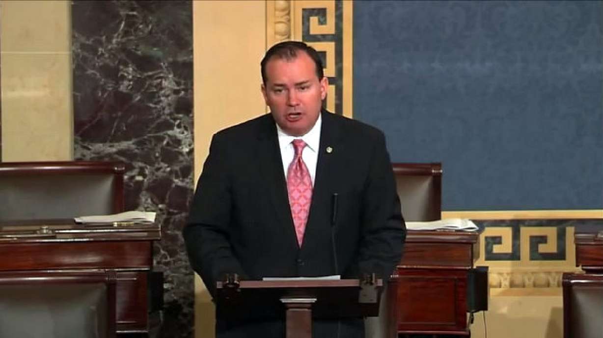 Sen. Mike Lee honors slain officer Francom on Senate floor